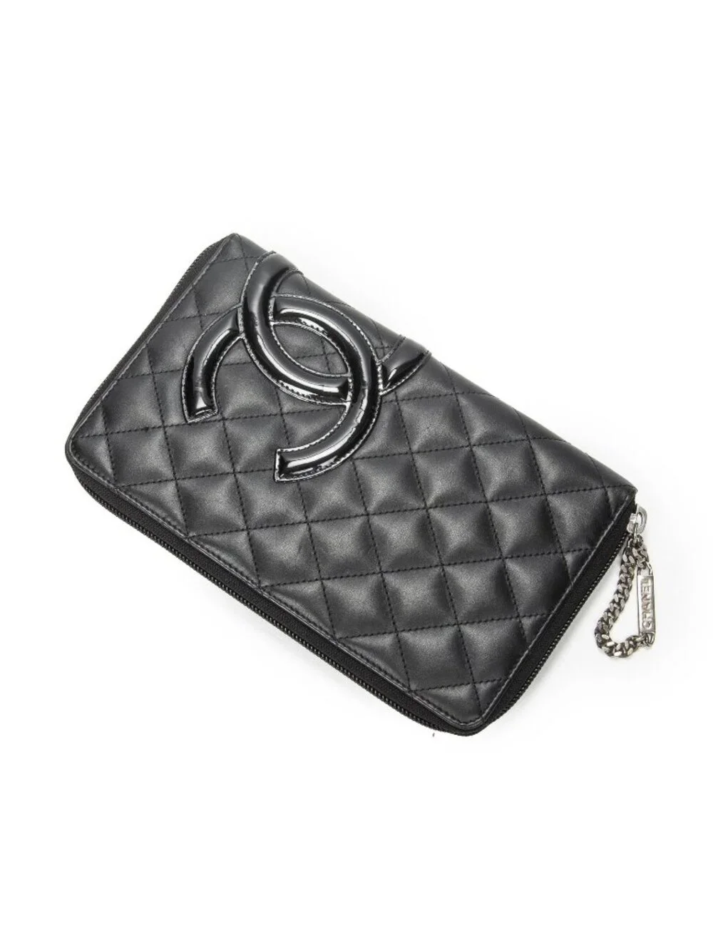 Chanel Cambon Ligne Organizer Wallet Black Quilted Lambskin Leather